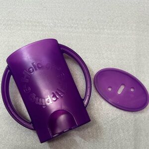 The “Flipping Holder” food and drink pouch/box holder with handles- purple